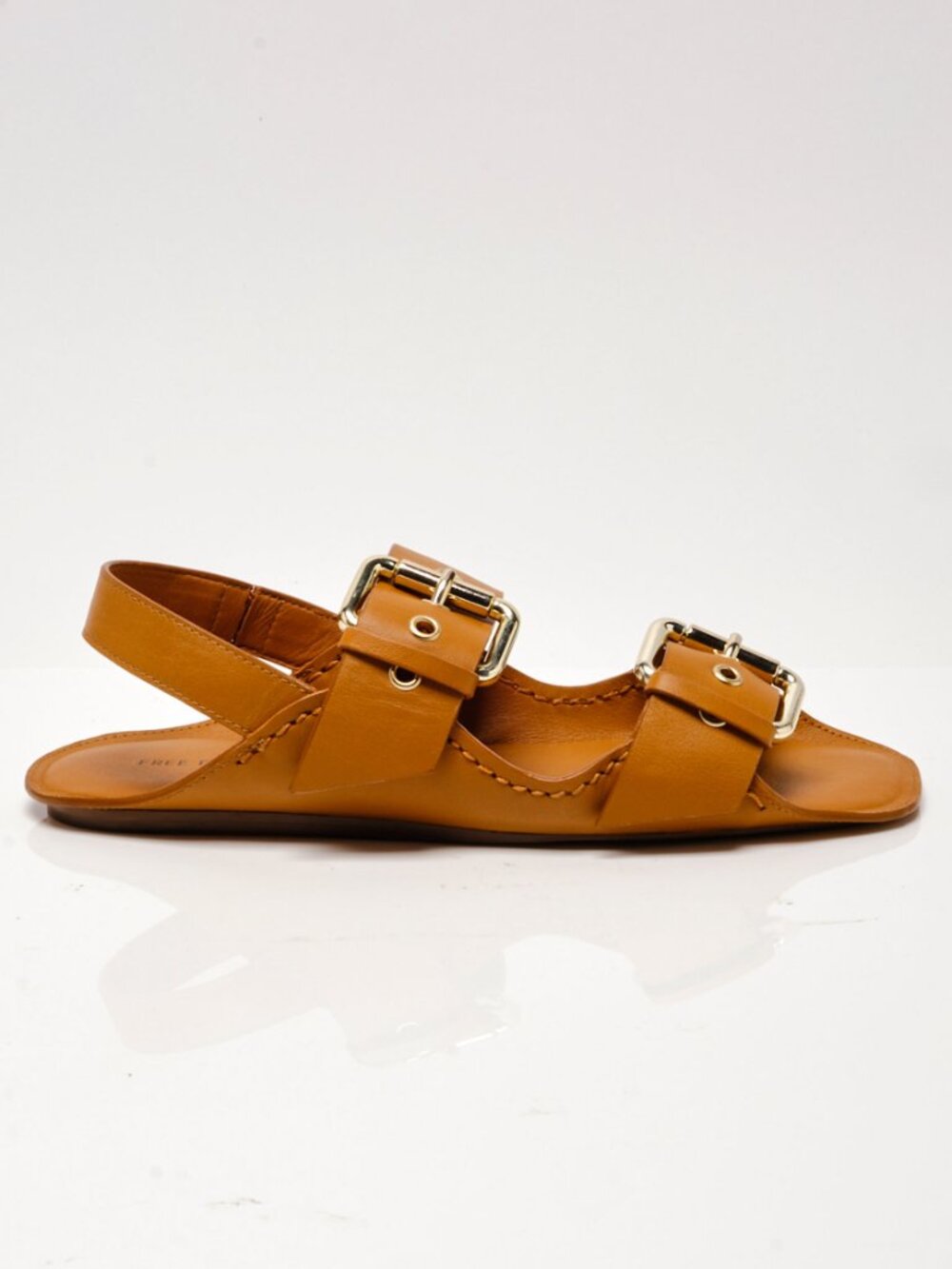 🆕 FREE PEOPLE Blossom Buckle Sandals / Luggage Leather - Picture 10 of 14